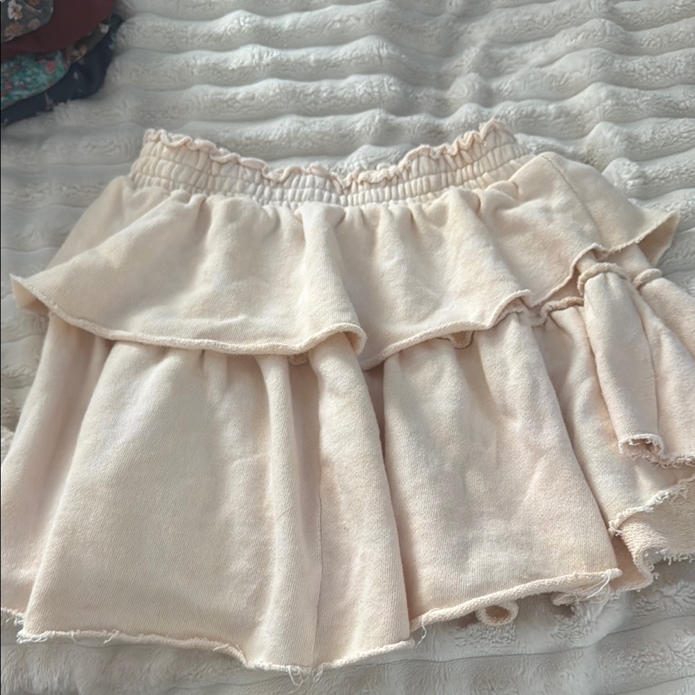 LoveShackFancy Blush Ruffled Skirt